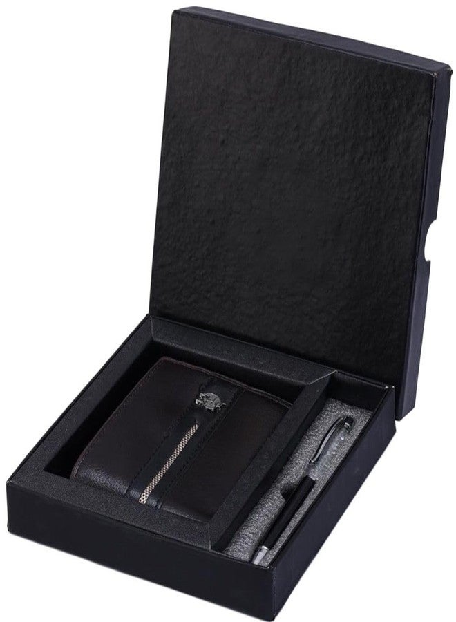 ZEVORA Premium Black Leather Wallet & Pen Gift Set for Men - Stylish Bi-Fold Wallet with Pen in Luxury Gift Box - Image 1